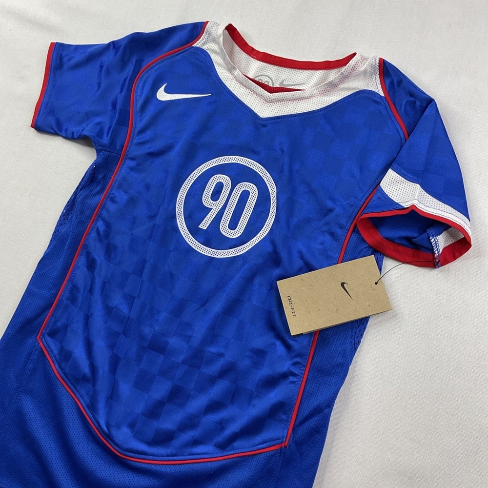 Nike Total 90 Soccer Jersey Kids Sz XS Shirt Short Sleeve II9783-480 Blue NWT$70